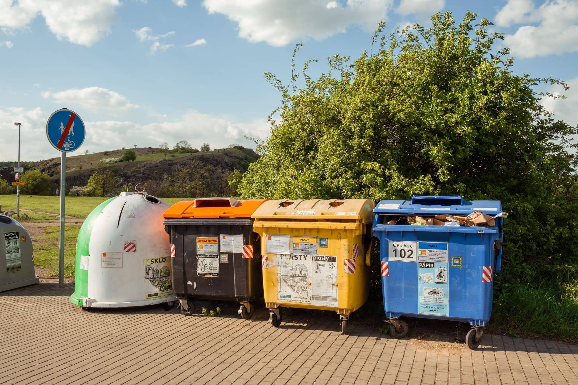 trash cans